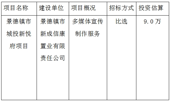 宣傳廣告、攝制招投標(biāo)